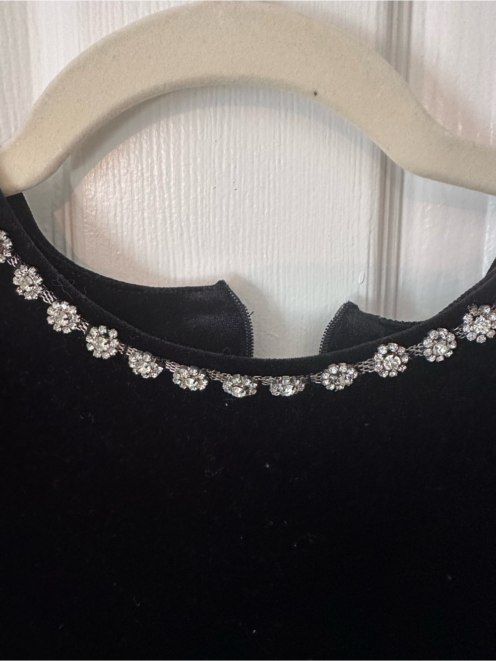 Crystal Flower Collar Necklace - Black